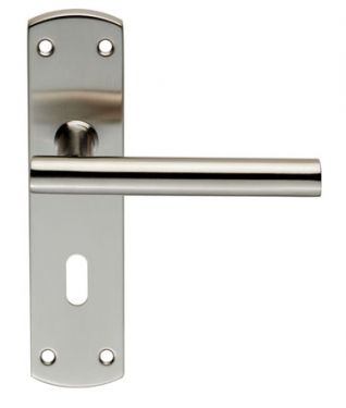 Click Here To Enlarge This Photo Of CSLP1164P&sol;SSS - Carlisle Brass Eurospec T-Bar Lock Lever on 172 x 44mm Backplate Satin Stainless Steel