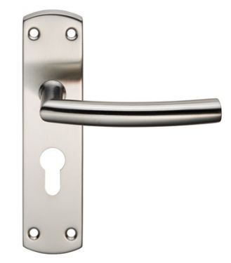 Click Here To Enlarge This Photo Of CSLP1167E&sol;SSS - Carlisle Brass Eurospec Arched Euro Profile &lpar;47&period;5mm&rpar; Lock Levers on 172 x 44mm Backplate Satin Stainless Steel