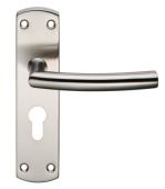 CSLP1167E&sol;SSS - Carlisle Brass Eurospec Arched Euro Profile &lpar;47&period;5mm&rpar; Lock Levers on 172 x 44mm Backplate Satin Stainless Steel