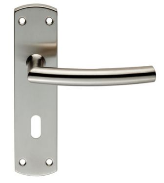 Click Here To Enlarge This Photo Of CSLP1167P&sol;SSS - Carlisle Brass Eurospec Arched Lock Levers on 172 x 44mm Backplate Satin Stainless Steel