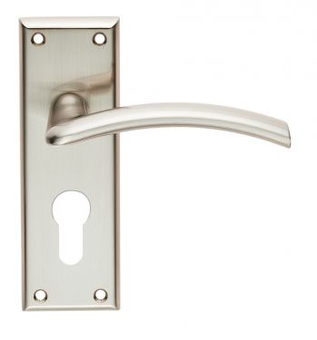 Click Here To Enlarge This Photo Of SZR031YSN - Carlisle Brass Serozzetta 'Trenta' Lever on Euro Profile Backplate &lpar;47&period;5mm c&sol;c&rpar; Satin Nickel