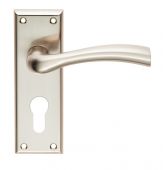 SZR051YSN - Carlisle Brass Serozzetta 'Cinquanta' Lever on Euro Profile Backplate &lpar;47&period;5mm c&sol;c&rpar; Satin Nickel