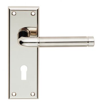 Click Here To Enlarge This Photo Of SZR041PNSN - Carlisle Brass Serozzetta 'Quaranta' Lever on Bathroom Backplate &lpar;57mm c&sol;c&rpar; Satin Nickel&sol;Polished Nickel