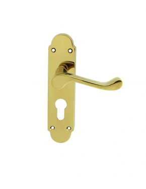 Click Here To Enlarge This Photo Of DL168Y - Carlisle Brass 'Oakley' Lever Furniture Euro Profile &lpar;47&period;5mm c&sol;c&rpar; Polished Brass