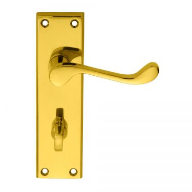 Click Here To Enlarge This Photo Of DL54WC - Carlisle Brass Victorian Scroll Lever on Bathroom Backplate Polished Brass