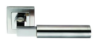 SSL1406DUO - Carlisle Brass Eurospec 'Fagus' Lever on Square Rose Dual Finish &lpar;G304&rpar; Satin Stainless Steel&sol;Polished Stainless Steel