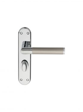 Click Here To Enlarge This Photo Of SZM046CPSN - Carlisle Brass Serozzetta 'Scope' Lever WC Bathroom Handles on Backplate Satin Nickel&sol;Polished Chrome