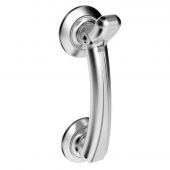 M43SC - Carlisle Brass Door Knocker On Rose Polished Brass &lpar;95mm c&sol;c&rpar; Satin Chrome