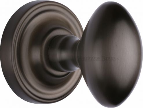 Click Here To Enlarge This Photo Of CHE7373-MB Heritage Brass Mortice Knob on Rose Chelsea Design Matt Bronze Finish