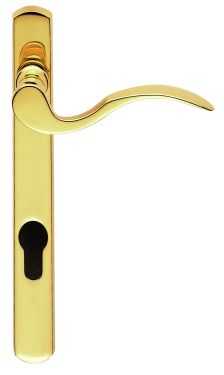 Click Here To Enlarge This Photo Of M140NP92LH - Carlisle Brass Narrow Plate Scroll Lever Furniture &lpar;92mm Centres - 123mm Screw Centres&rpar; Left Hand - Polished Brass