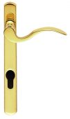 M140NP92LH - Carlisle Brass Narrow Plate Scroll Lever Furniture &lpar;92mm Centres - 123mm Screw Centres&rpar; Left Hand - Polished Brass