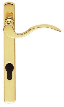 Click Here To Enlarge This Photo Of M140NP92RH - Carlisle Brass Narrow Plate Scroll Lever Furniture &lpar;92mm Centres - 123mm Screw Centres&rpar; Right Hand - Polished Brass