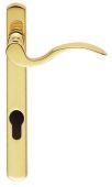 M140NP92RH - Carlisle Brass Narrow Plate Scroll Lever Furniture &lpar;92mm Centres - 123mm Screw Centres&rpar; Right Hand - Polished Brass