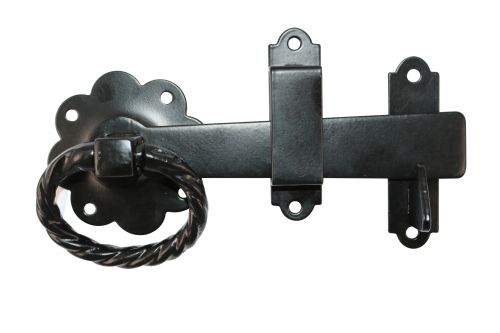 Click Here To Enlarge This Photo Of TIMCO TRGL6BP - Twisted Ring Gate Latch Black 6"