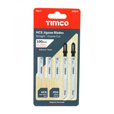 Click Here To Enlarge This Photo Of TIMCO AHG13 - 5pcs HCS Jigsaw Blades for Wood &lpar;T111C Bosch equiv&period;&rpar;
