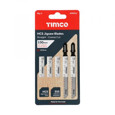 Click Here To Enlarge This Photo Of TIMCO AHGS14 - 5pcs HCS Jigsaw Blades for Wood &lpar;T144D Bosch equiv&period;&rpar;