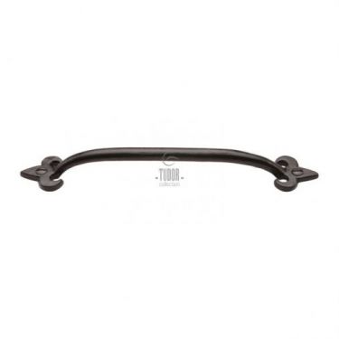 Click Here To Enlarge This Photo Of FB1092 254 M&period;Marcus Black Iron Rustic Cabinet Pull Fleur-De-Lys Design 254mm