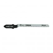 TIMCO AHC12K - 5pcs HCS Jigsaw Blades for Wood &lpar;T101AO Bosch equiv&period;&rpar;