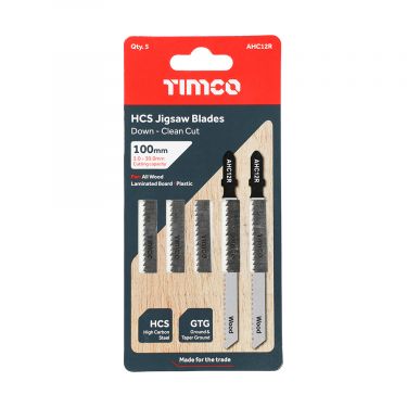 Click Here To Enlarge This Photo Of TIMCO AHC12R - 5pcs HCS Jigsaw Blades for Wood &lpar;T101BR Bosch equiv&period;&rpar;