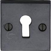 FB159 M&period;Marcus Black Iron Rustic Key Escutcheon Square
