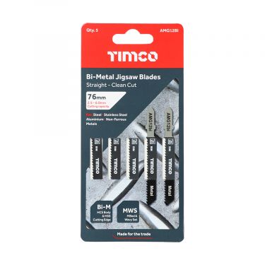Click Here To Enlarge This Photo Of TIMCO AMG12BI - 5pcs Bi-Met Jigsaw Blades for Metal &lpar;T118BF Bosch equiv&period;&rpar;