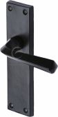 FB2510 M&period;Marcus Black Iron Rustic Door Handle Lever Latch Bridgnorth Design