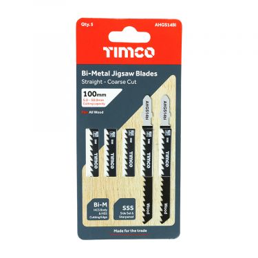 Click Here To Enlarge This Photo Of TIMCO AHGS14BI - 5pcs Bi-Metal Jigsaw Blades for Wood &lpar;T144DF Bosch equiv&period;&rpar;