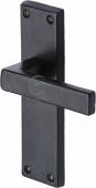 FB3110 M&period;Marcus Black Iron Rustic Door Handle Lever Latch Cheswell Design