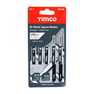 Click Here To Enlarge This Photo Of TIMCO AHC12BI - 5pcs Bi-Metal Jigsaw Blades for Wood &lpar;T101BF Bosch equiv&period;&rpar;