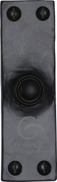 Click Here To Enlarge This Photo Of FB348 M&period;Marcus Black Iron Rustic Bell Push 4" x 1&period;25"