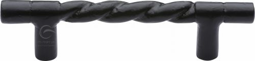 Click Here To Enlarge This Photo Of FB349 227 M&period;Marcus Black Iron Rustic Cabinet Pull Rope Design 203mm