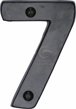 Click Here To Enlarge This Photo Of FB351 7 M&period;Marcus Black Iron Rustic Numeral 7 Face Fix 76mm &lpar;3"&rpar;