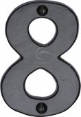 FB351 8 M&period;Marcus Black Iron Rustic Numeral 8 Face Fix 76mm &lpar;3"&rpar;