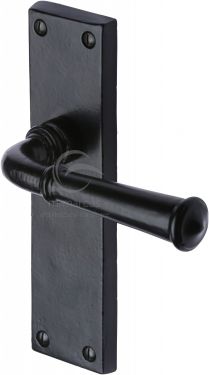 Click Here To Enlarge This Photo Of FB3710 M&period;Marcus Black Iron Rustic Door Handle Lever Latch Ashfield Design