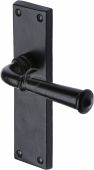 FB3710 M&period;Marcus Black Iron Rustic Door Handle Lever Latch Ashfield Design