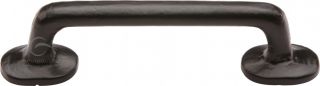FB376 96 M&period;Marcus Black Iron Rustic Cabinet Pull Traditional Design 96mm ctc