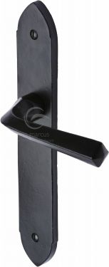 Click Here To Enlarge This Photo Of FB4410 M&period;Marcus Black Iron Rustic Door Handle Lever Latch Grafton Design