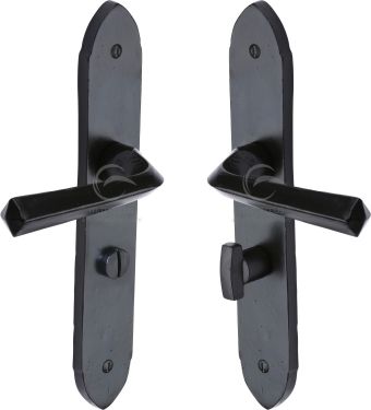 Click Here To Enlarge This Photo Of FB4430 M&period;Marcus Black Iron Rustic Door Handle Bathroom Set Grafton Design