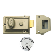2585 - YALE 77 Non-Deadlocking Traditional Nightlatch 60mm Nickel Bronze Enamelled c&sol;w Satin Chrome cylinder