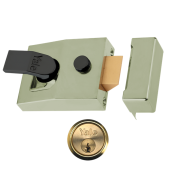 2596 - YALE 89 Deadlocking Nightlatch 60mm Brasslux c&sol;w Polished Brass cylinder