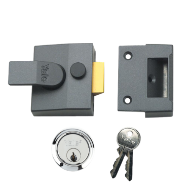 Click Here To Enlarge This Photo Of 2631 - YALE 84 Non-Deadlocking Nightlatch 40mm Dull Metal Grey c&sol;w Satin Chrome cylinder