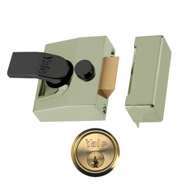 Click Here To Enlarge This Photo Of 2635 - YALE 85 Deadlocking Nightlatch 40mm Brasslux c&sol;w Polished Brass cylinder