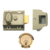 2649 - YALE 706 Non-Deadlocking Traditional Nightlatch 40mm Nickel Bronze Enamelled c&sol;w Polished Brass cylinder