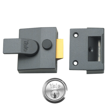 Click Here To Enlarge This Photo Of 310 - YALE 85 Deadlocking Nightlatch 40mm Dull Metal Grey c&sol;w Satin Chrome cylinder