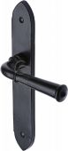 FB4710 M&period;Marcus Black Iron Rustic Door Handle Lever Latch Hadley Design
