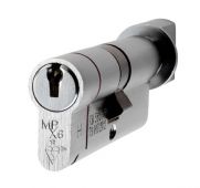 CYX71390SC - Carlisle Brass Eurospec MPX6 1&ast; British Standard 6 Pin Euro Profile Cylinder & Turn 90mm &lpar;45&sol;45T&rpar; Satin Chrome