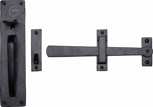 Click Here To Enlarge This Photo Of FB571 M&period;Marcus Black Iron Rustic Gate Latch