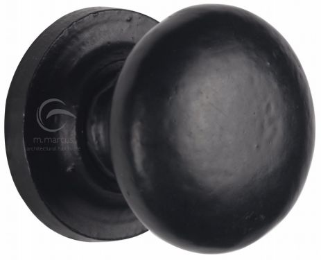 Click Here To Enlarge This Photo Of FB613 32 M&period;Marcus Black Iron Rustic Cabinet Knob on Plate Round Design 32mm