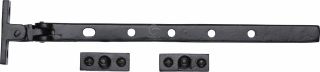 FB680 305 M&period;Marcus Black Iron Rustic Casement Window Stay 12"