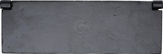 FB862 348 M&period;Marcus Black Iron Rustic Interior Letterflap 348mm x 88mm